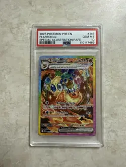 Pokemon TCG Flareon EX Prismatic Evolutions Sir Holo Card 146/131 PSA 10 - Image 1