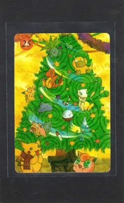 1996 Japanese Vending Pokemon Christmas Sticker Card Holo Charizard V Machamp NM - Image 2