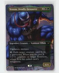 Venom, Deadly Devourer (Borderless) FOIL Marvel's Spider-Man: Eternal-Legal MTG - Image 1