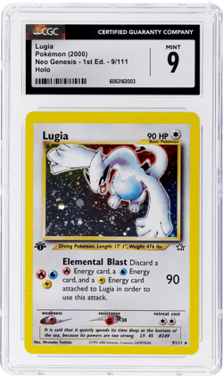 2000 Pokemon Neo Genesis Lugia 1st Edition Holo #9 CGC 9 - Image 1