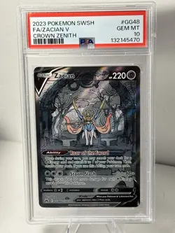 2023 Pokemon SWSH Crown Zenith Zacian V Galarian Gallery #GG48/GG70 PSA 10 - Image 1