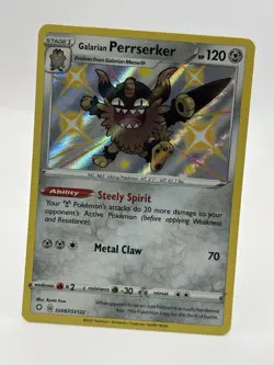 Pokemon TCG Galarian Perrserker SV087/SV122 Shining Fates: Shiny Vault Holo - NM - Image 4