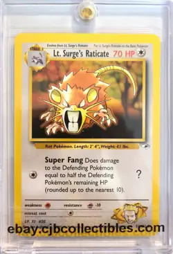 Pokemon LT. SURGE'S RATICATE 51/132 Gym Heroes - Near Mint 🍒 - Image 1