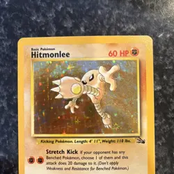 Pokemon TCG Hitmonlee Fossil 7/62 Unlimited Holo Rare 1999 Mint - Image 3