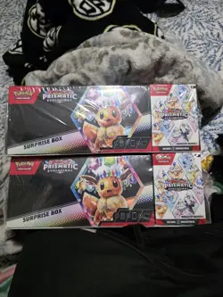 Lot Of 2 Pokemon Prismatic Evolutions Surprise Box+Booster Bundle Sams Club Set - Image 1