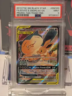Pokemon TCG - Eevee & Snorlax GX #SM169 - Tag Team Promo - PSA 9 Mint - Image 3