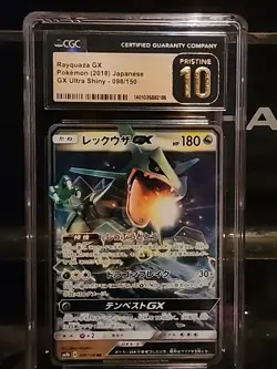 CGC PRISTINE 10 Rayquaza GX RR 098/150 GX Ultra Shiny Japanese Pokemon 2018 - Image 1