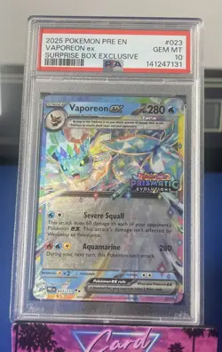 2025 POKEMON PRE EN-PRISMATIC EVOLUTIONS #023 VAPOREON EX PSA 10 - Image 1