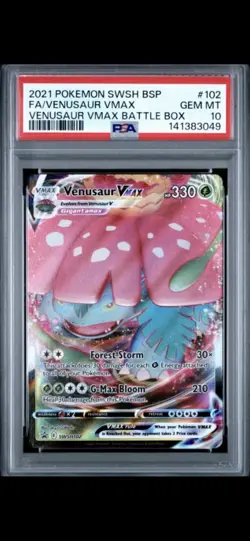 2021 POKEMON SWSH BLACK STAR PROMO #102 FULL ART/VENUSAUR VMAX PSA 10 New Cert - Image 1