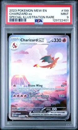 2023 POKEMON MEW EN-151 SPECIAL ILLUSTRATION RARE #199 CHARIZARD EX PSA 9 - Image 1