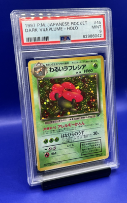 1997 Pokemon Japanese Rocket Dark Vileplume Holo #45 PSA 9 - Image 2
