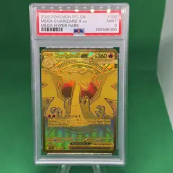 2025 POKEMON PFL EN-PHANTASMAL FLAMES MEGA HYPER RARE MEGA CHARIZARD X EX PSA 9 - Image 1