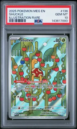 2025 POKEMON MEG EN-MEGA EVOLUTION ILLUSTRATION RARE #136 SHUCKLE PSA 10 - Image 1