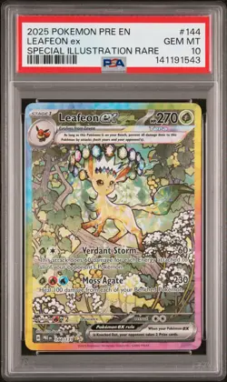 2025 POKEMON PRE EN-PRISMATIC EVOLUTIONS #144 LEAFEON EX PSA 10 - Image 1