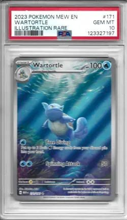 Pokemon Wartortle 171/165 Sv: Scarlet & Violet 151 Illustration Rare PSA 10 Gem - Image 1