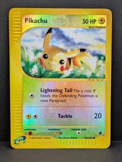 Pikachu 124/165 Expedition Base Set Reverse Holo Rare Pokemon TCG MP+ - Image 1