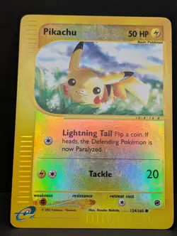 Pikachu 124/165 Expedition Base Set Reverse Holo Rare Pokemon TCG MP+ - Image 3