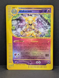 Alakazam 001/165 Expedition Base Set Reverse Holo Rare Pokemon TCG Nintendo LP+ - Image 1