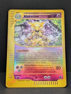 Alakazam 001/165 Expedition Base Set Reverse Holo Rare Pokemon TCG Nintendo LP+ - Image 3