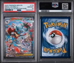 2025 POKEMON MEG EN-MEGA EVOLUTION #179 MEGA LUCARIO EX PSA 10 GEM MINT - Image 3