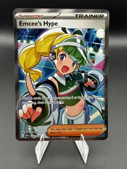 Emcee's Hype - 220/182 - Ultra Rare Pokemon SV10 Destined Rivals M/NM - Image 1