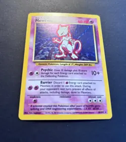 🎁 1999 Pokemon TCG Mewtwo Holo Foil 10/102 Base Set LP - Image 1