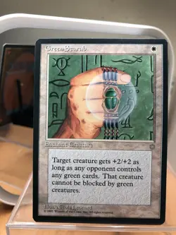 MtG card, Green Scarab, Ice Age enchant creature - Image 1