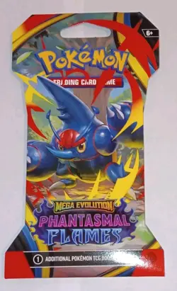 Pokemon Mega Evolution Phantasmal Flames Booster Pack 10 Cards English 2025 - Image 1