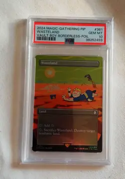Wasteland 0361 PIP Vault Boy Borderless Holo Fallout MTG PSA 10 GEM MT - Image 1