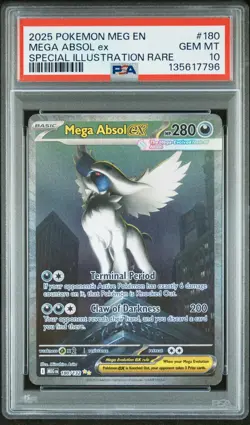 2025 POKEMON MEG EN-MEGA EVOLUTION #180 MEGA ABSOL EX PSA 10 - Image 1