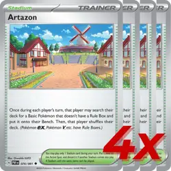 4x Artazon Pokemon Paldean Fates 076/091 TCG Playset - Image 1