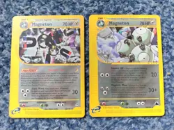 POKEMON TCG 2x RARE MAGNETON SKYRIDGE 20/144 AQUAPOLIS 22/147 WOTC EXCELLENT '03 - Image 1