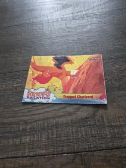1999 Topps Pokemon Pikachu's Vacation Trapped Charizard Foil #51 - Has 3 Creases - Image 1