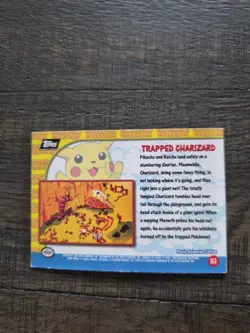 1999 Topps Pokemon Pikachu's Vacation Trapped Charizard Foil #51 - Has 3 Creases - Image 5