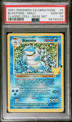 Pokemon Celebrations Classic Collection #2 Blastoise Holo PSA 10 Gem Mint - Image 1