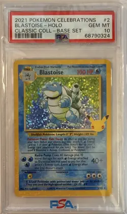 Pokemon Celebrations Classic Collection #2 Blastoise Holo PSA 10 Gem Mint - Image 3