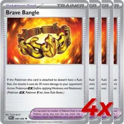 4x Brave Bangle 080/086 Playset White Flare Pokemon - Image 1