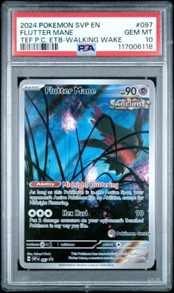 2024 Pokemon Black Star Flutter Mane #097 GEM MT PSA 10 TEF PC ETB Walking Wake - Image 1