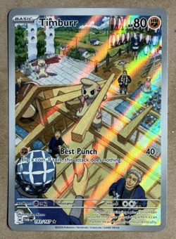 Timburr Holo Twilight Masquerade Illustration Rare 183/167 Pokemon TCG - Image 1