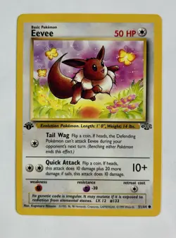Eevee 1999 Pokemon Game Jungle 1st Edition Common #51/64 * Near Mint - Image 1