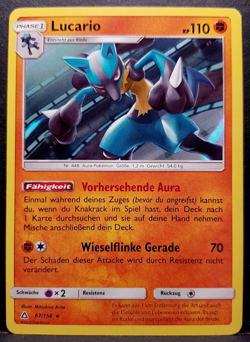 Lucario 67/156 Ultra Prisma Holo Pokemon Pokemon Karte Deutsch Near Mint - Image 1