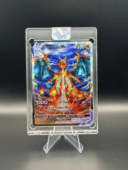 CUSTOM DISPLAY CARD Charizard Vmax Stained-Glass Volcanic Eruption Fractal Glass - Image 1