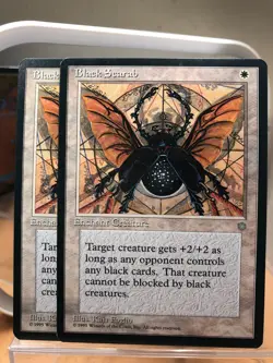 MtG card, Black Scarab, Ice Age enchant creature - Image 1
