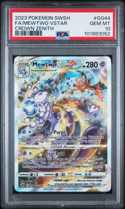 Pokemon Card Mewtwo Vstar Gg44/gg70 PSA 10 Sword Shield Crown Zenith - Image 1