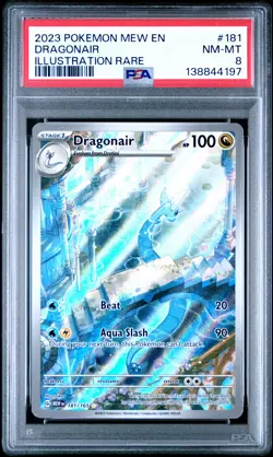 2023 POKEMON MEW EN-151 ILLUSTRATION RARE #181 DRAGONAIR PSA 8 - Image 1