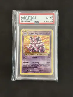 ⭐ 2016 POKEMON XY NIDOKING - HOLO EVOLUTIONS #45 PSA 8 NM-MT - Image 1