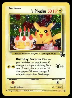 Pokemon Cards _____'s Pikachu 24 Wizards Black Star Promos Promo - Image 1