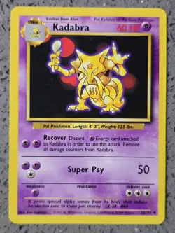 Pokemon - Kadabra - 32/102 - Base Set - WOTC - Uncommon - LP - Image 1