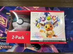 Pokemon Prismatic Evolutions Bundle – 2 Pack Sam’s Club ETB + Poke Ball Sealed - Image 1