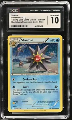 CGC 10 Gem Mint Starmie Holo 005/034 Pokemon Classic Collection 2023 - Image 1